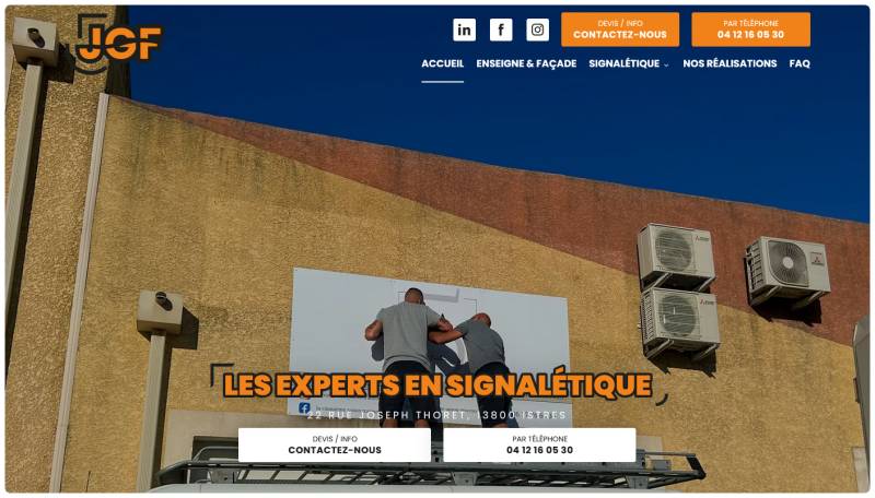 Création de site pour JGF, enseigniste à Istres