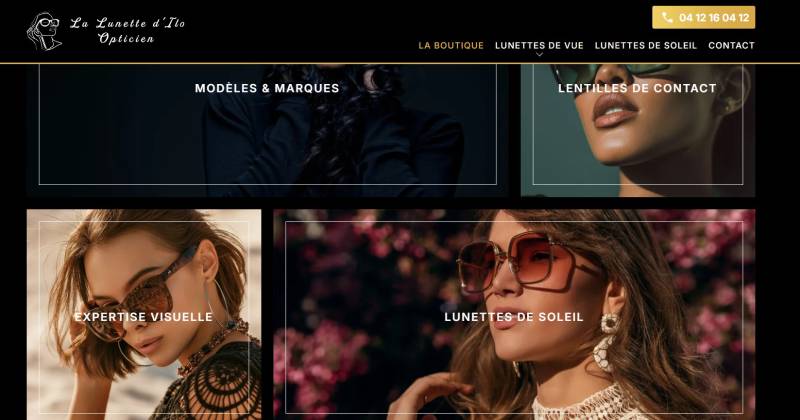 Création de site pour La Lunette d’Ilo Opticien : Opticien pour lunettes de vue de marque, de créateur et sur mesure à La Penne sur Huveaune