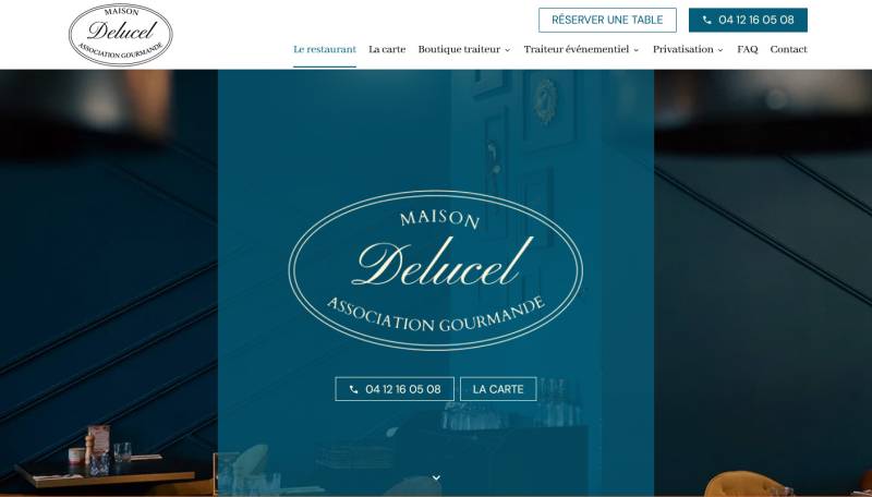Création de site pour Maison Delucel, restaurant et traiteur haut de gamme à Bouc-Bel-Air
