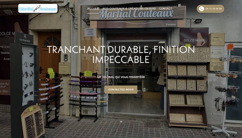 Création du site web de Martial Couteaux, coutellerie à Palavas-les-Flots