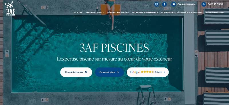 Création de site pour Inter Piscines : Constructeur de piscine coque polyester et rénovation à Marseille et les Bouches-du-Rhône