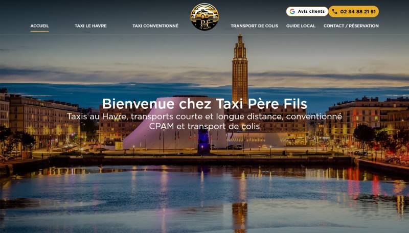 Création de site pour Taxi Père Fils Le Havre