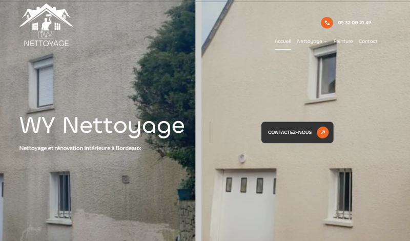 Conception d'un site internet pour une entreprise de rénovation de façade à Talence - WY Nettoyage