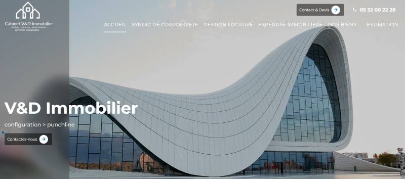Création de site pour : Agence V&D Immobilier : agence immobilière, Syndic de copropriété, gestion locative et transaction à Muret près de Toulouse