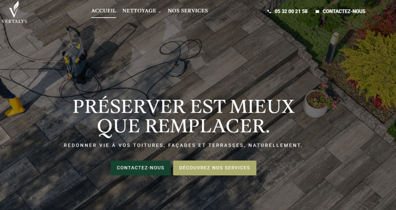 Conception d'un site internet pour une entreprise de nettoyage de façade près de Toulouse