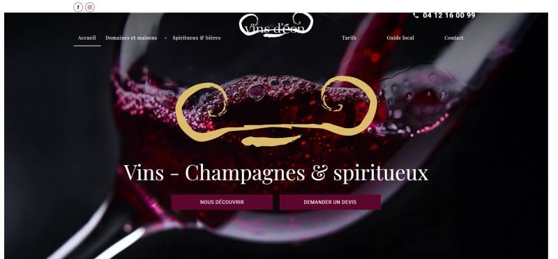 Création de site pour  Vins d’Eon : agence commerciale en vins et spiritueux à Lyon, Villefranche et Grenoble