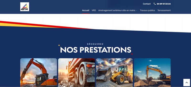 Création de site internet pour ASTM : entreprise de terrassement dans la région de Toulon