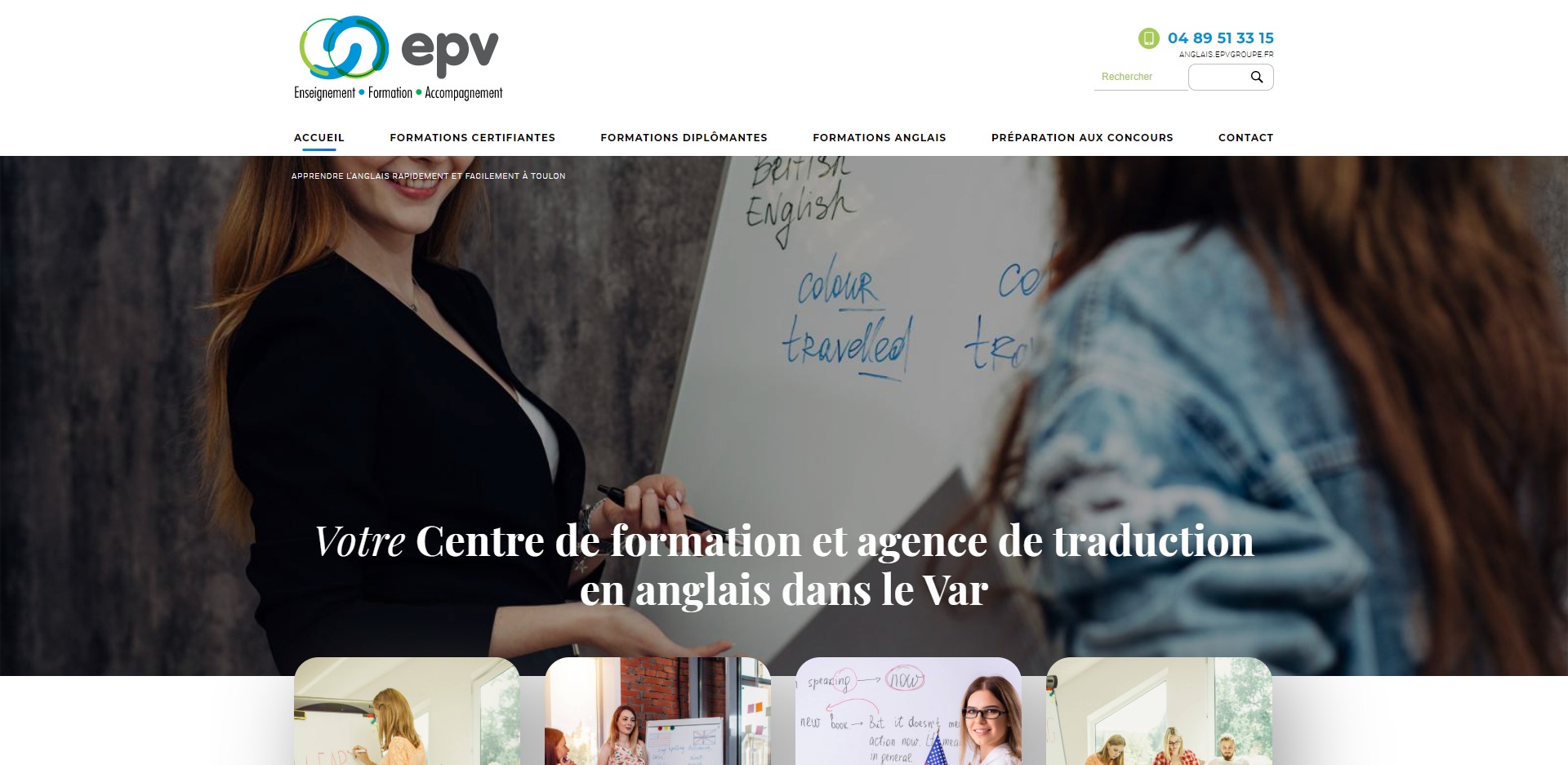 Centre de formation Anglais EPV à Toulon et service de traducteurs assermentés - EPV, cours d'anglais pour adultes à Toulon dans le Var