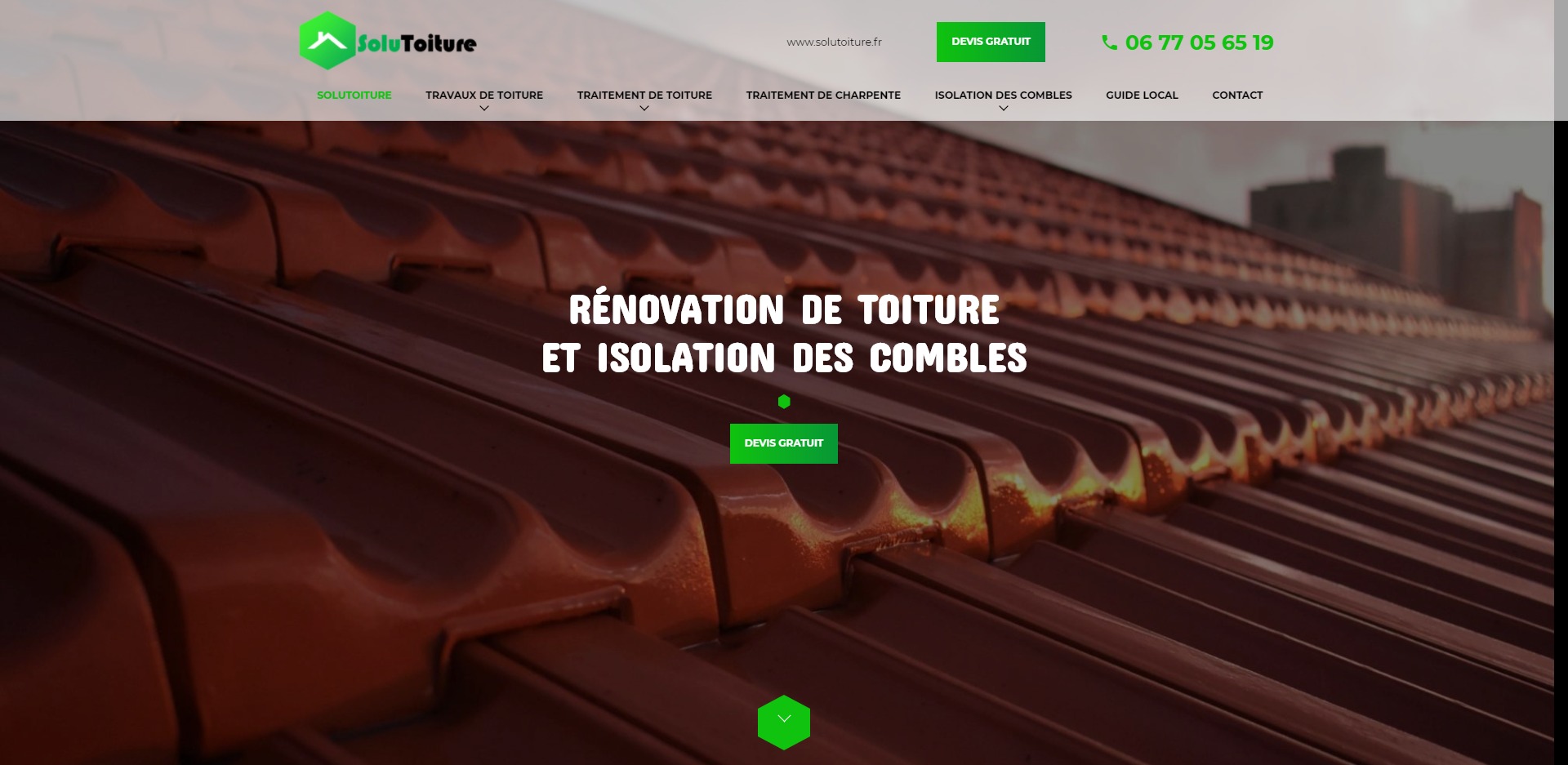 Création du site internet d'une entreprise de charpentier à Marignane - SoluToiture