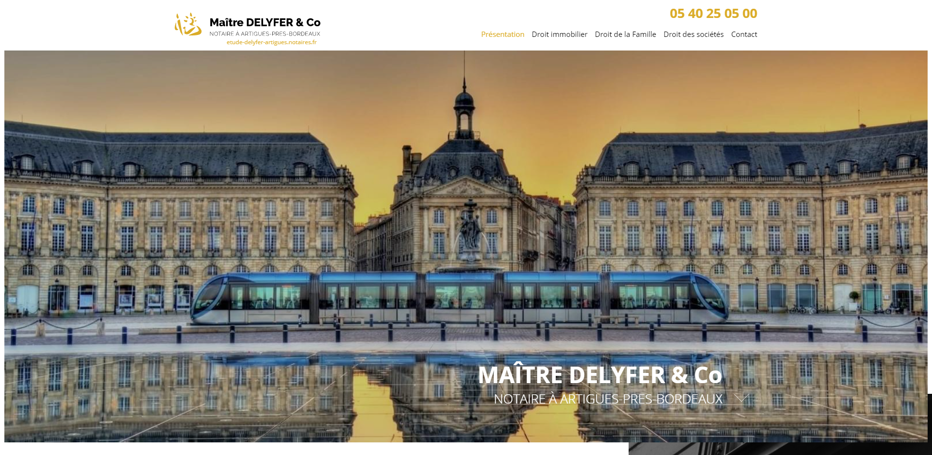Création de site internet pour un office notarial Maître Jérôme Delyfer à Artigues-près-Bordeaux (33)