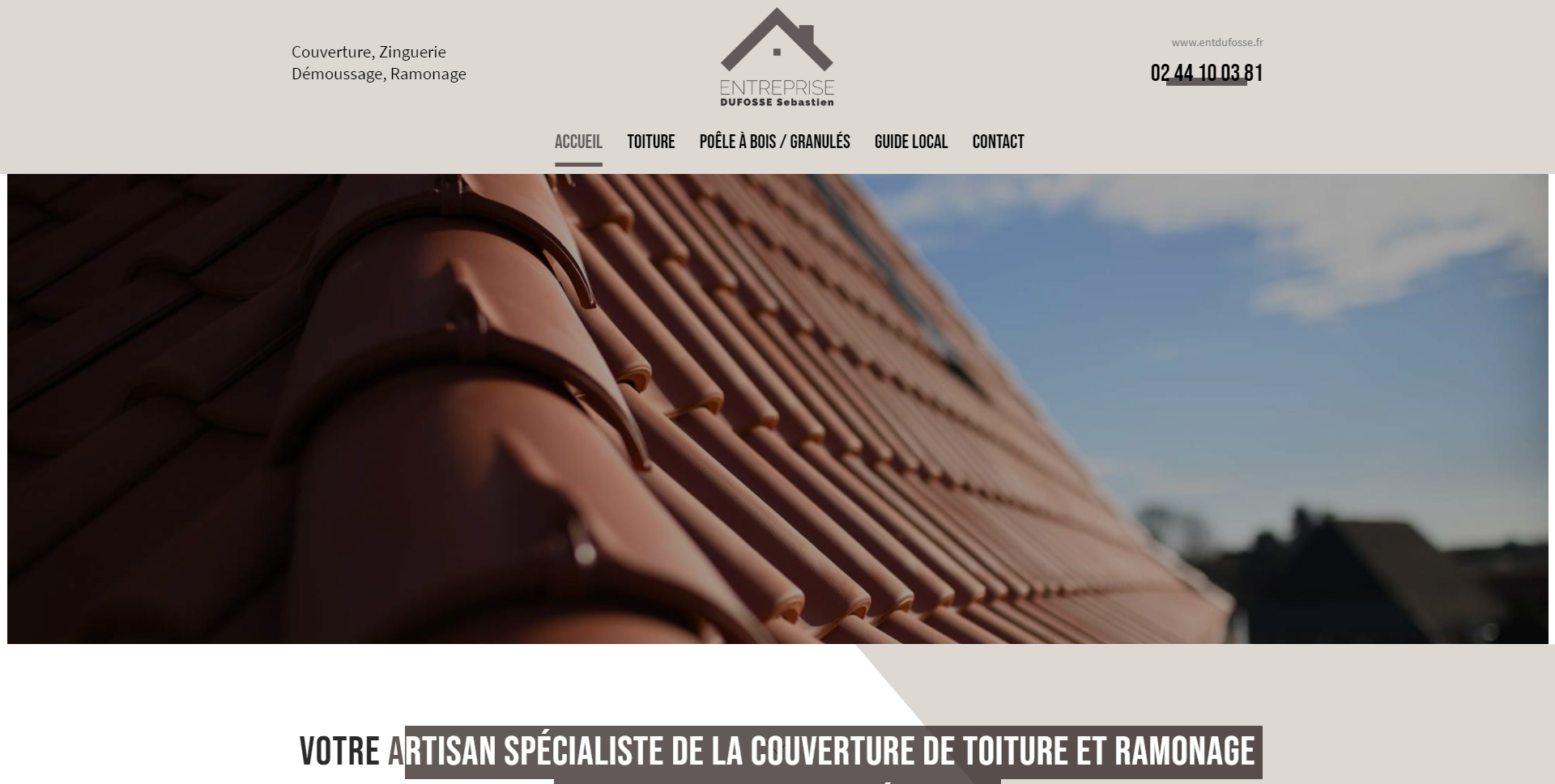 Création du site pour l'artisan de toiture Dufosse