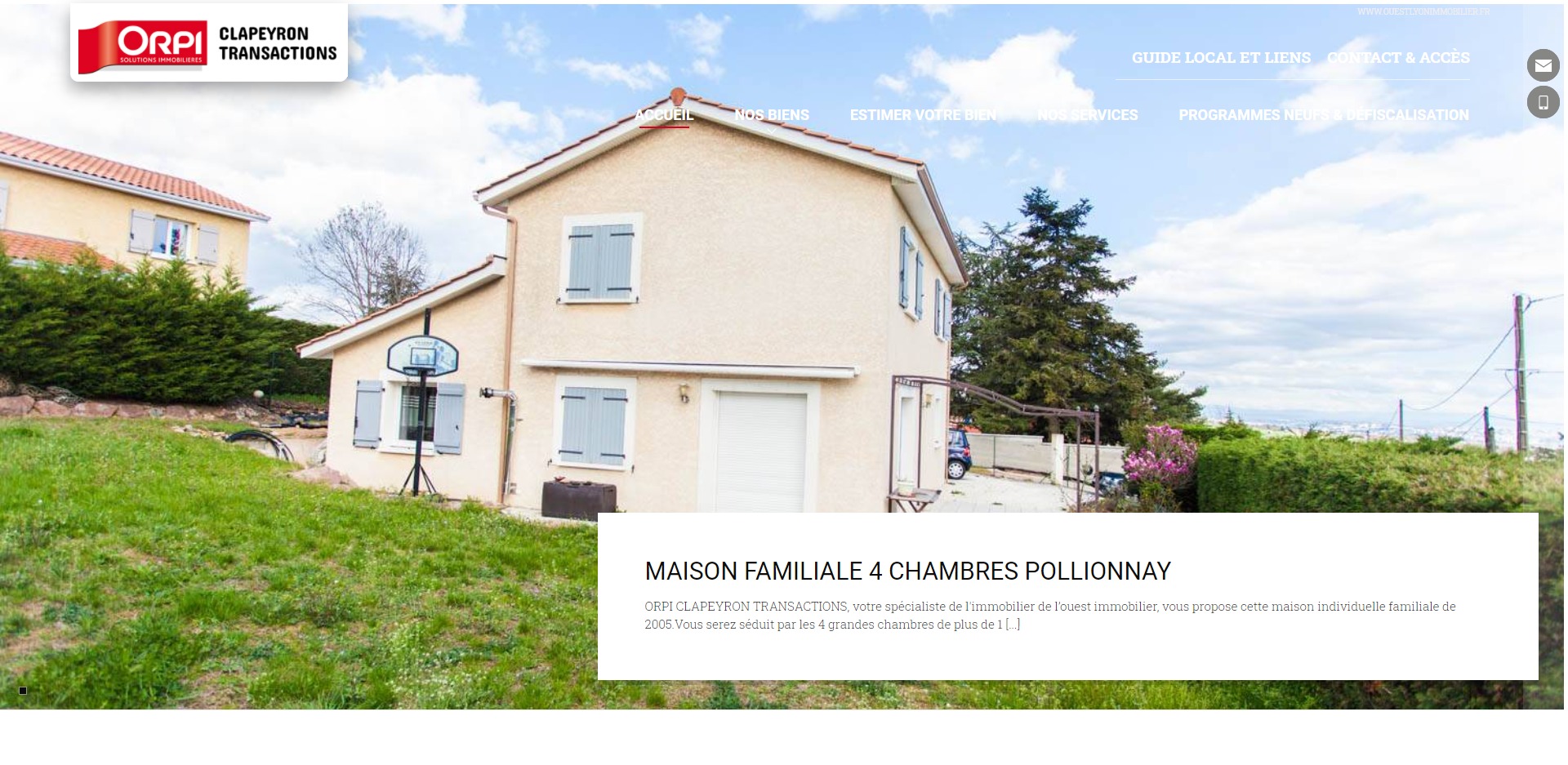 Agence immobilière Orpi CLAPEYRON TRANSACTIONS à Craponne dans l'ouest Lyonnais