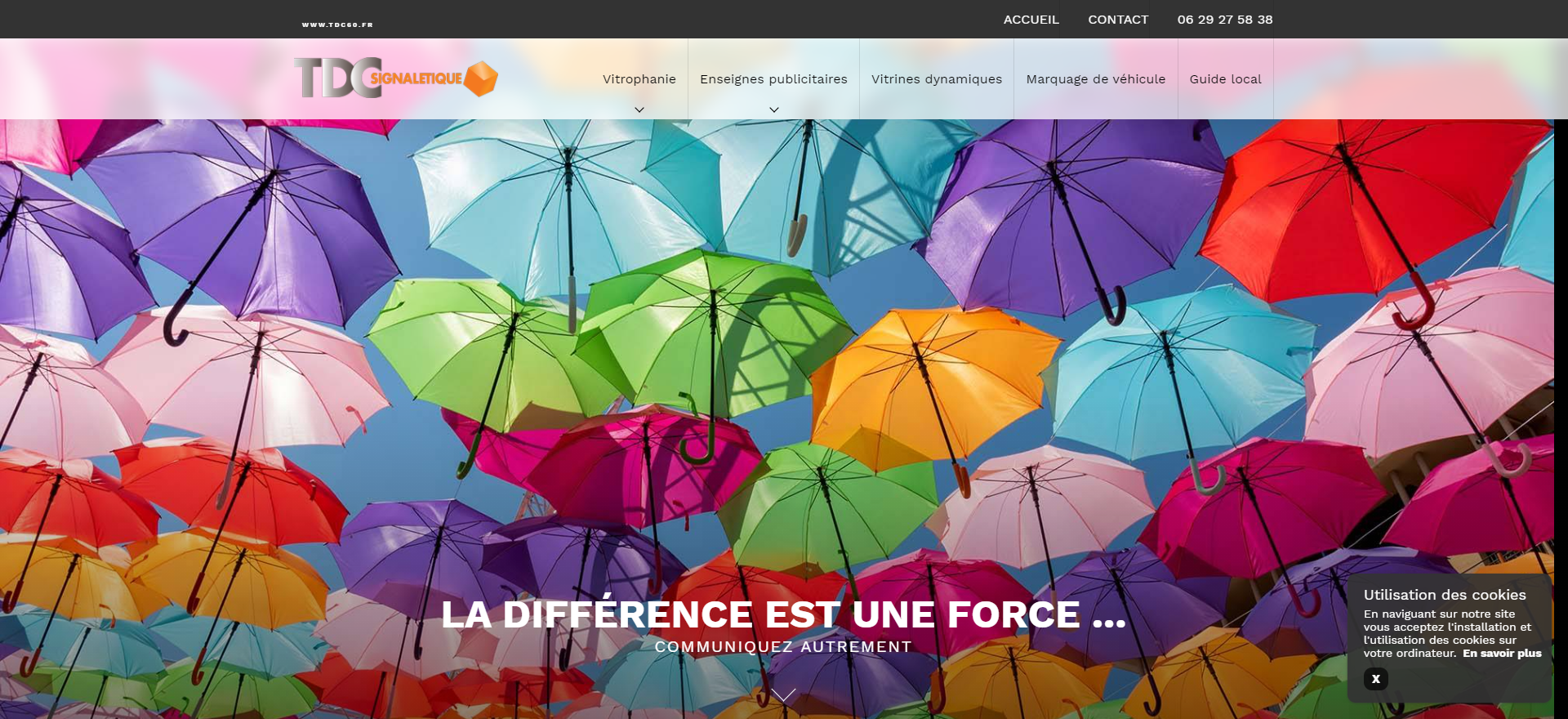 Création d'un site internet pour la création d'enseigne publicitaire à Montataire - TDCSignalétique