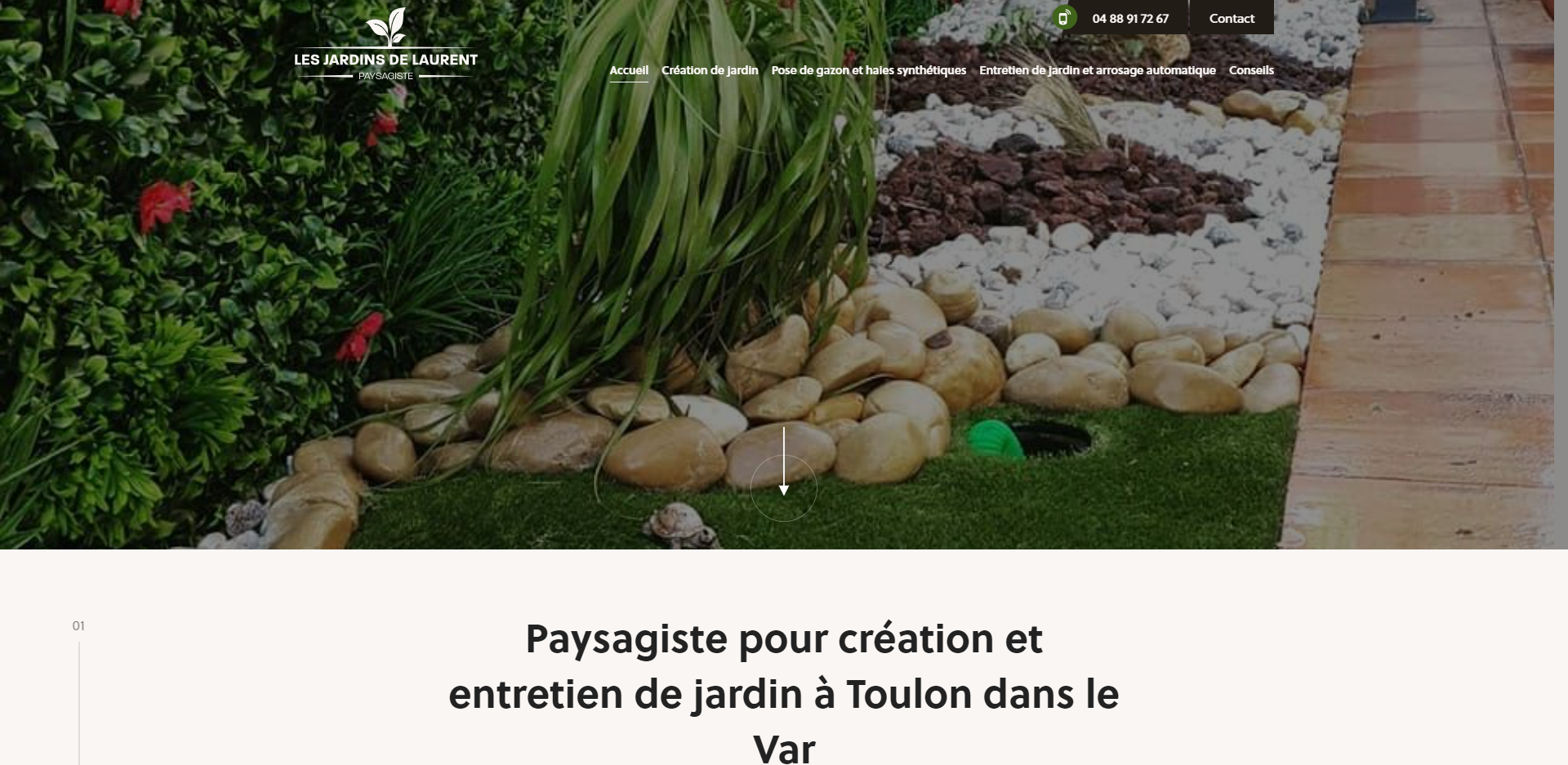 Création d'un site internet pour un artisan paysagiste à La Crau - Les Jardins de Laurent