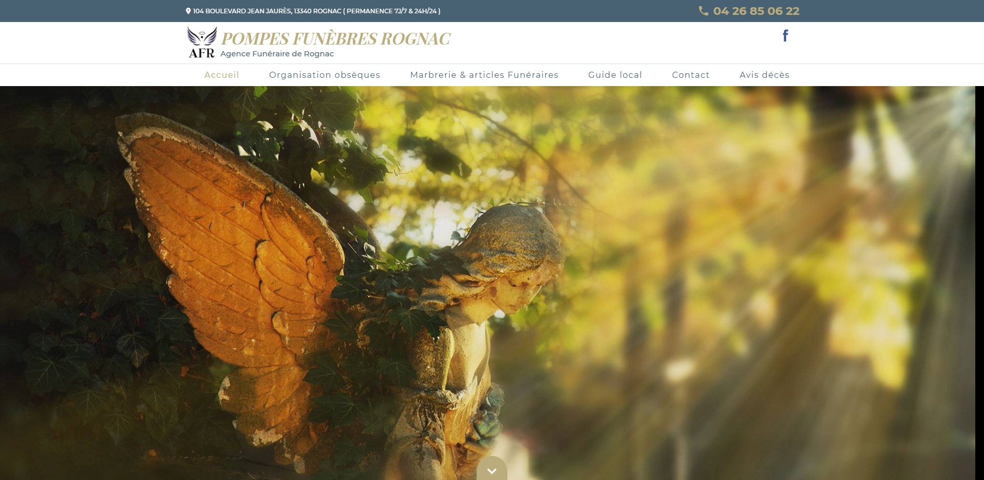 Création d’un site web pour Pompes Funèbres Rognac, agence funéraire à Rognac 