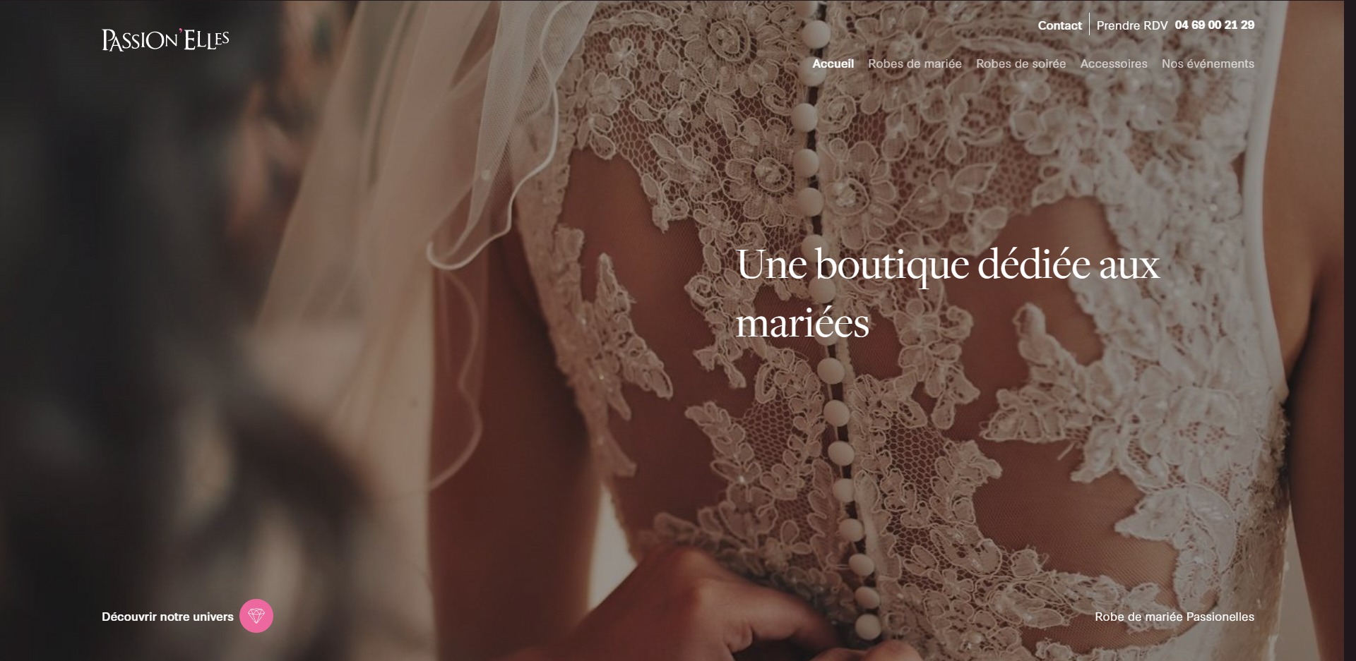 Création d’un site internet pour Passion'Elles - boutique de robe à mariée à Marseille 