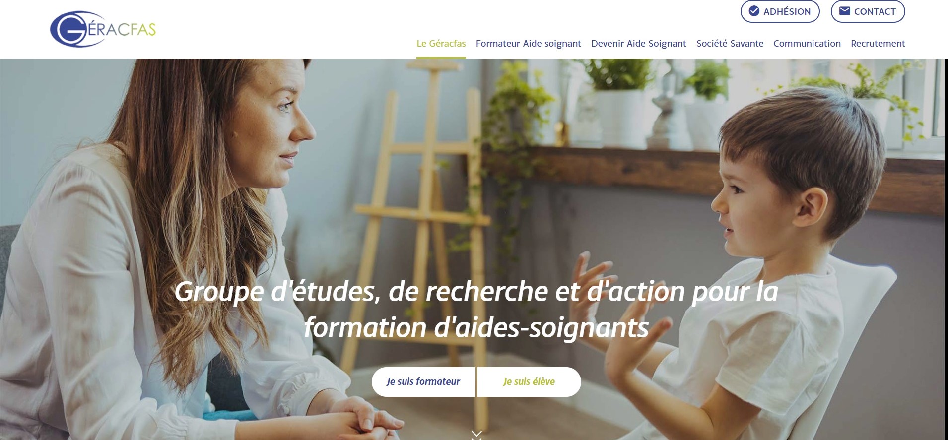 Refonte du site internet du GERACFAS, association des formateurs en IFSI et IFASI en France.