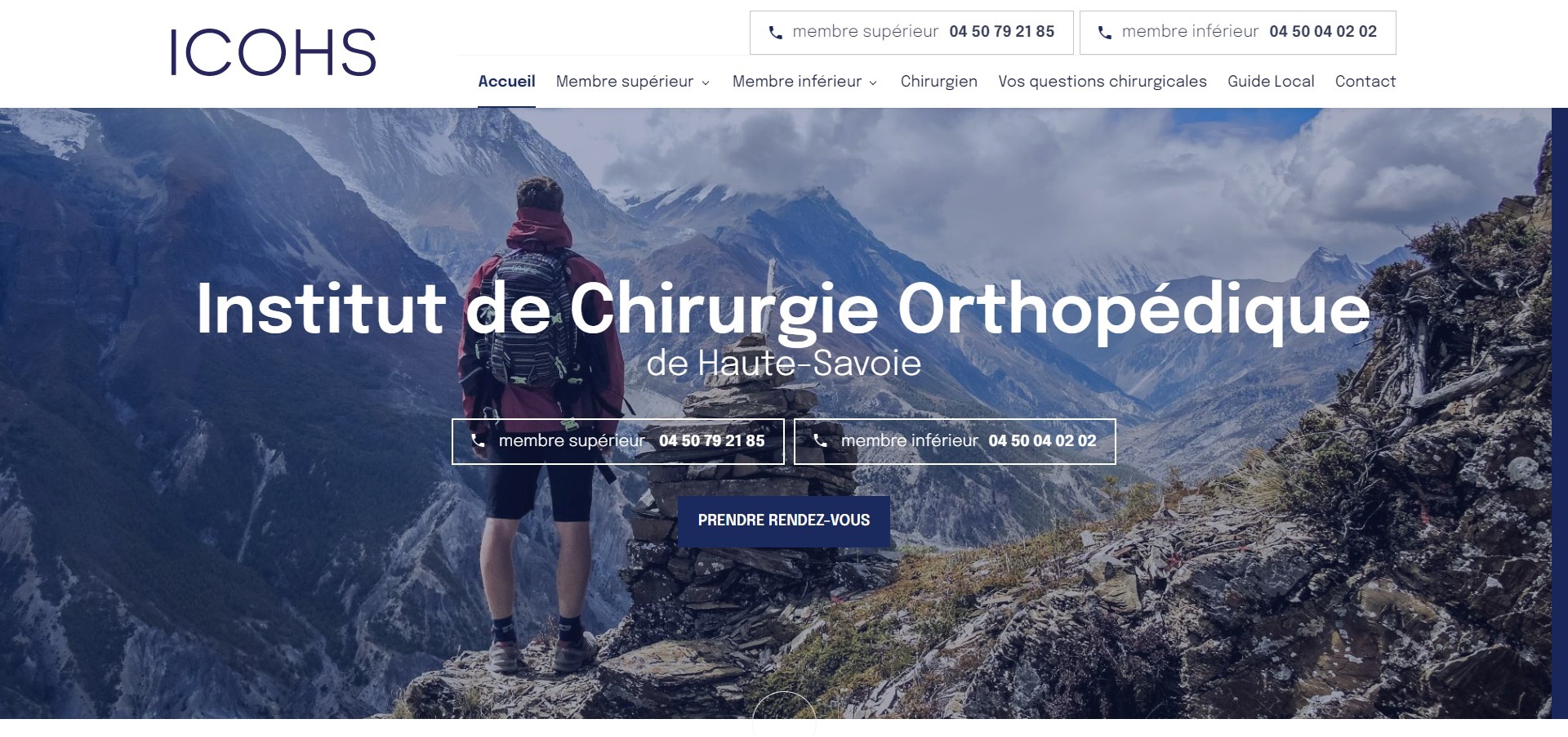 Conception du site internet pour un institut orthopédique en Haute-Savoie - ICOHS