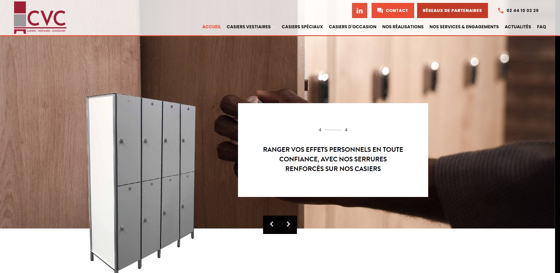 Création de site internet pour l’entreprise CVC : fabricant de casiers et vestiaires industriels à Paris