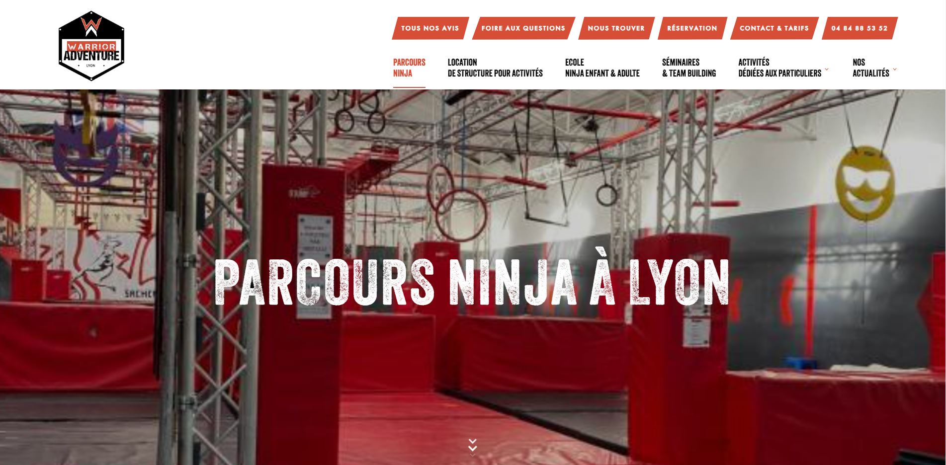 Création d’un site web pour Warrior Adventure, salle de parcours Ninja Warrior à Lyon 