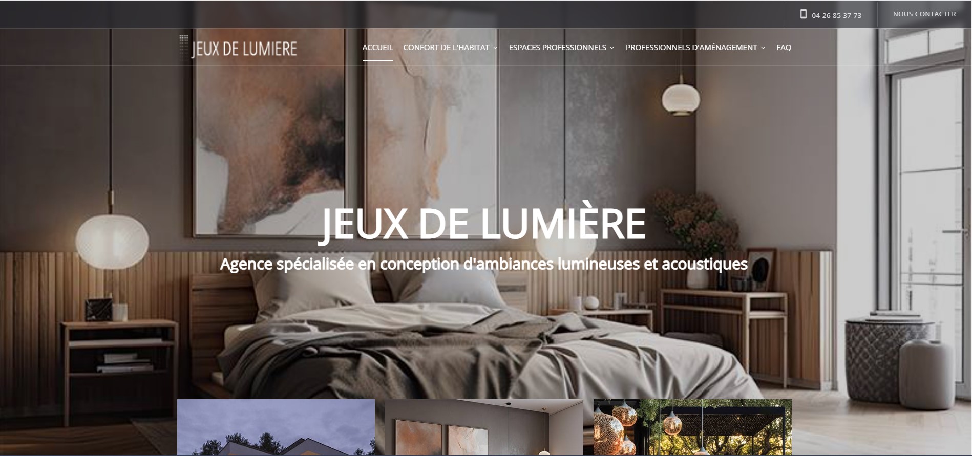 Création d’un site internet pour Jeux de Lumière, spécialiste de l’éclairage intérieur et extérieur sur-mesure à Avignon 
