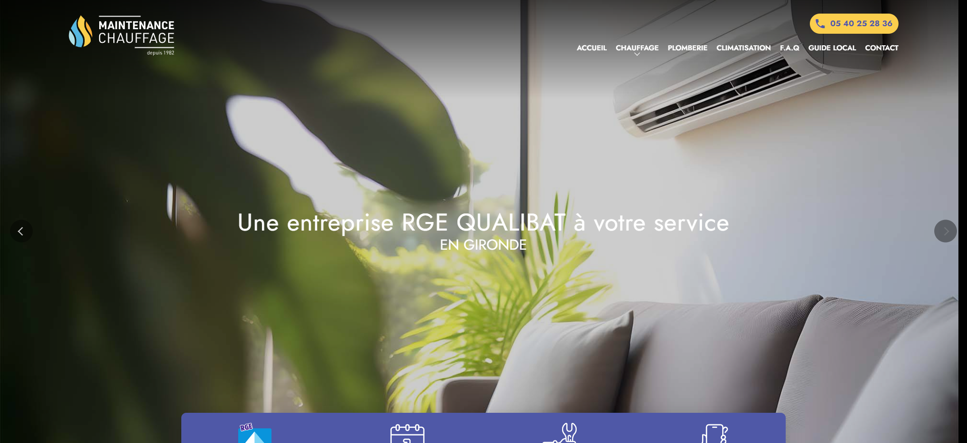 Création d’un site internet pour Maintenance Chauffage, plombier chauffagiste à Virsac près de Bordeaux 