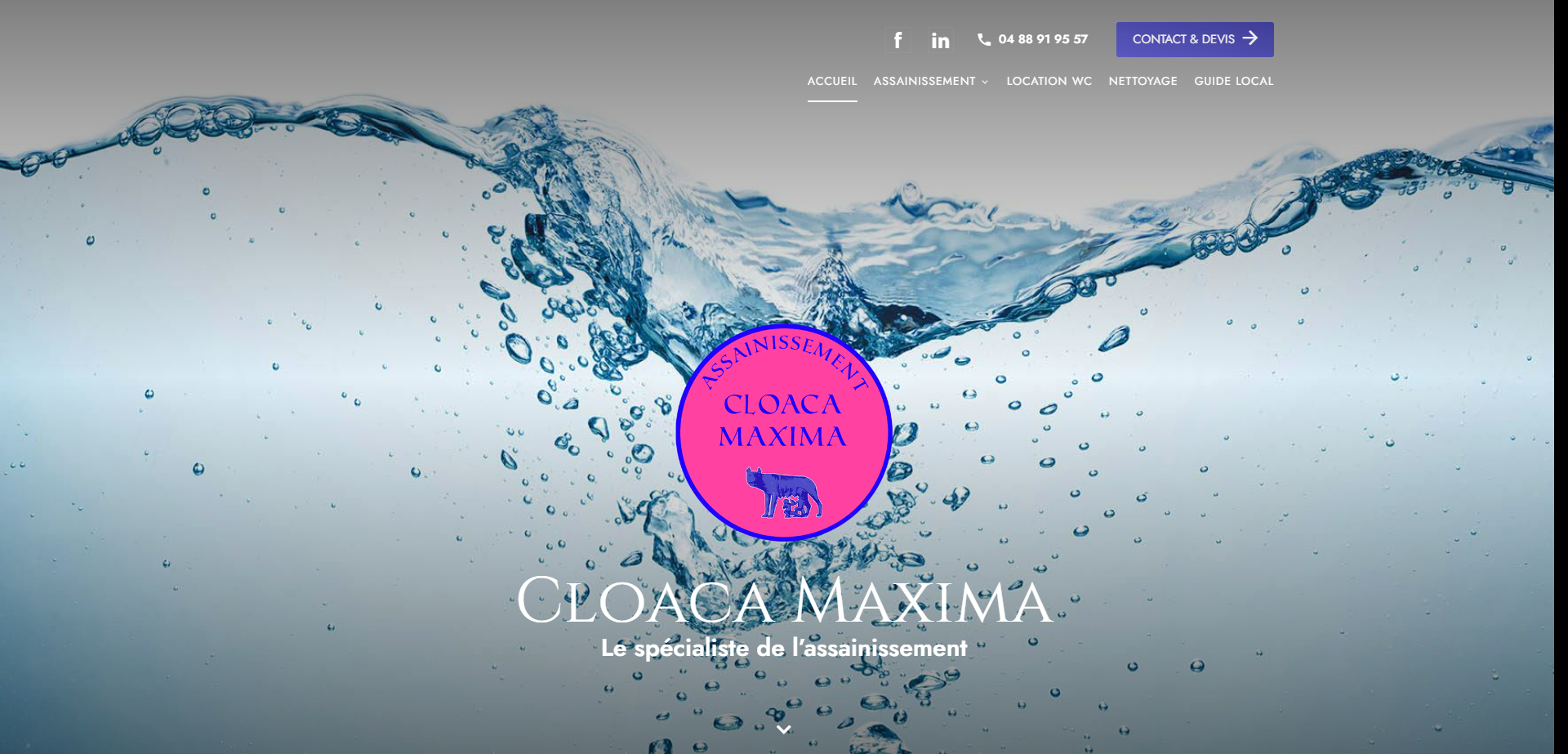 Création d’un site web pour CLOACA MAXIMA, société de débouchage de canalisation à Manosque