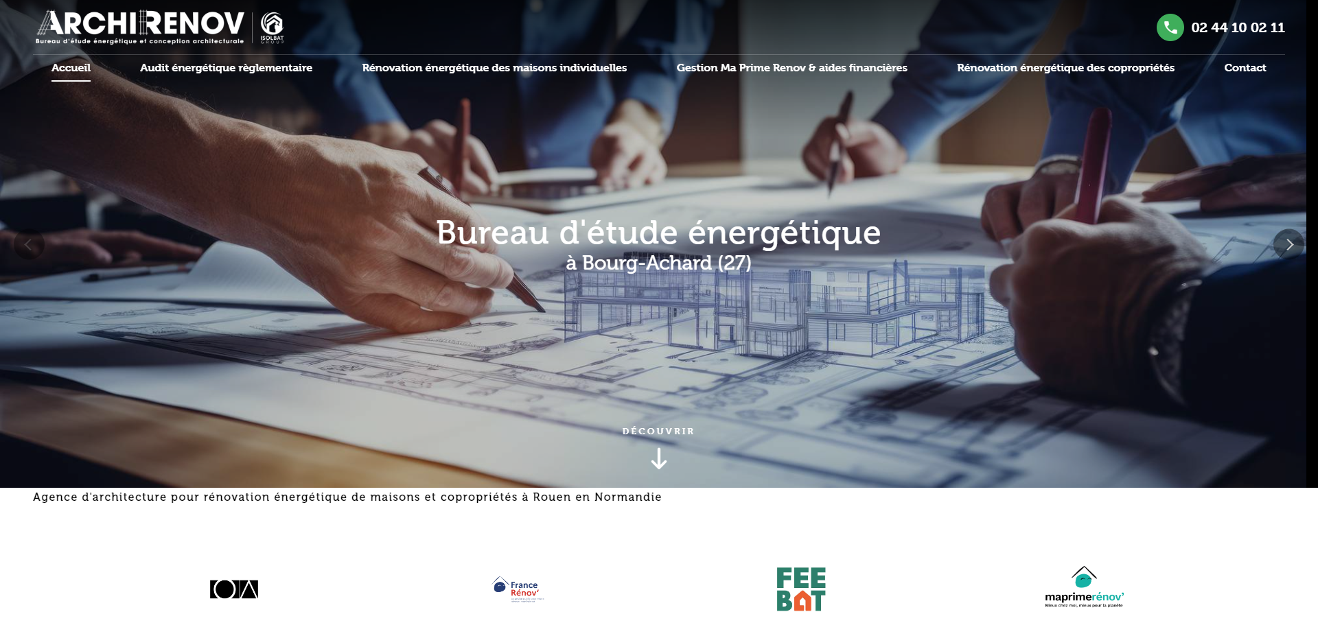 Création d'un site web pour Archirenov, architecte certifié par l'ADEME à Bourg-Achard près de Rouen