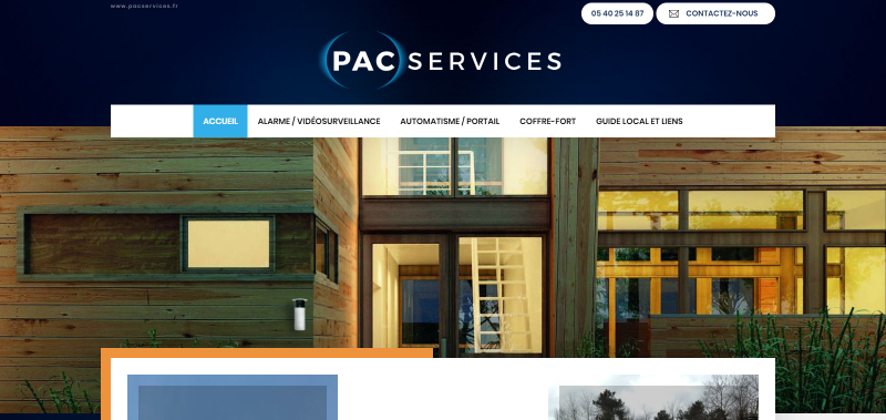 Réalisation d'un site web pour une entreprise d'installation de systèmes d'alarme à Bordeaux - PAC Services
