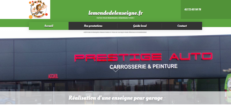 Création d'un site internet pour une entreprise de fabrication d'enseignes publicitaires au Havre - Le Monde de l'Enseigne