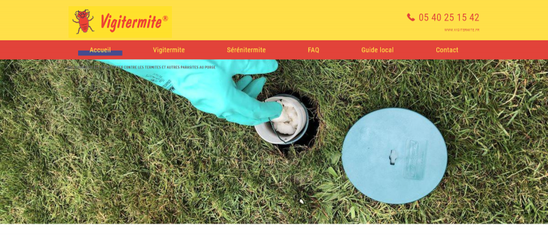 Mise en ligne du site internet d'une entreprise d'extermination de termites près de Bordeaux - Vigitermite