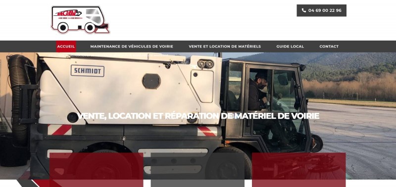 Réalisation du site internet pour un entreprise de location de véhicules de nettoyage urbain à La Mède - MGAV