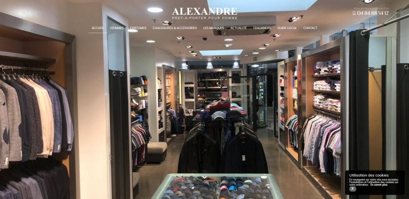 Création d'un site internet pour une boutique de vêtements pour homme à Lyon - Boutique Alexandre
