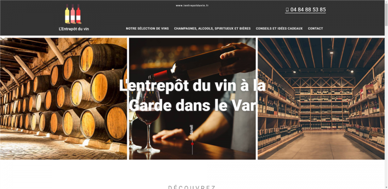 Création d'un site internet pour l'Entrepôt du Vin, caviste à coté de Toulon