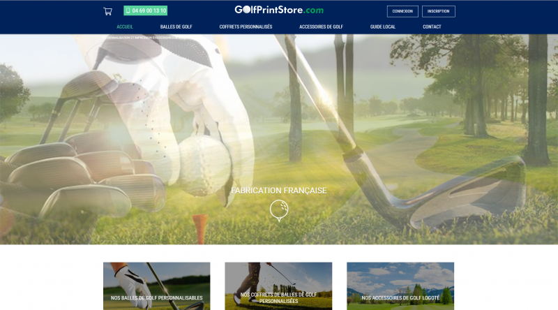 Création d'un site internet de personnalisation d'accessoires de golf - GolfPrintStore