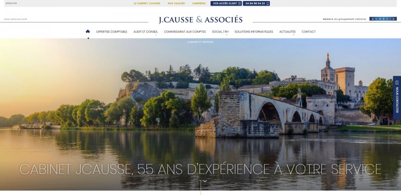 Réalisation du site internet d'un cabinet comptable avignonnais - J.Causse et Associés