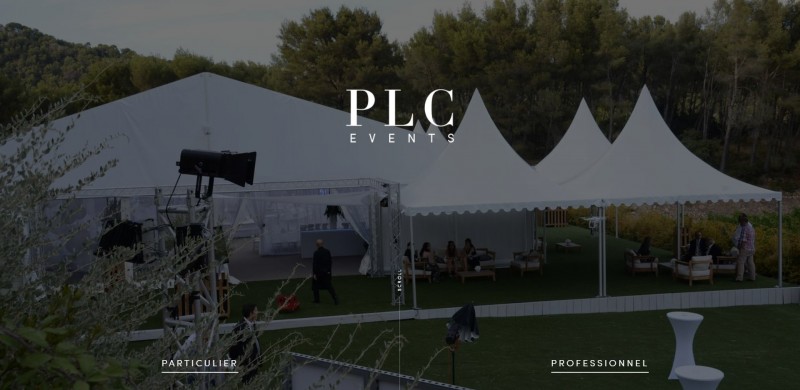 Réalisation du site internet d'un service de location de tentes de réception à Aubagne - PLC Events