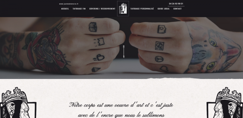 Création d'un site Internet pour un tatoueur à Craponne proche de Lyon - Salon de tatouage Juste de l'Encre