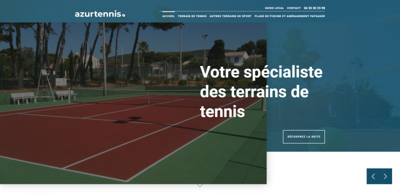 Création de site Internet pour un expert dans la création de courts et sols sportifs à Bandol - Azur Tennis