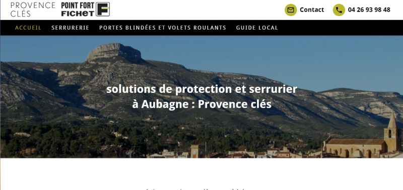Création de site web pour Provence Clés, artisan serrurier à Aubagne