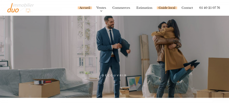 Création d'un site Internet pour une agence immobilière sur Bordeaux - Duo Immobilier 