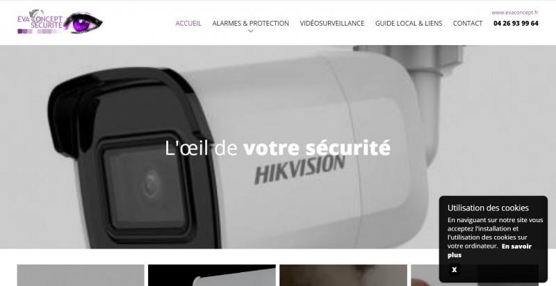 Création de site internet pour Eva Concept Sécurité, vente et installation d'alarmes anti-intrusion à Villeurbanne