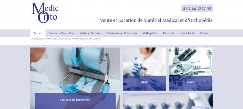 Création du site internet pour le magasin Medicorto, location de matériel médical et orthopédique à Saint-Romain-de-Colbosc