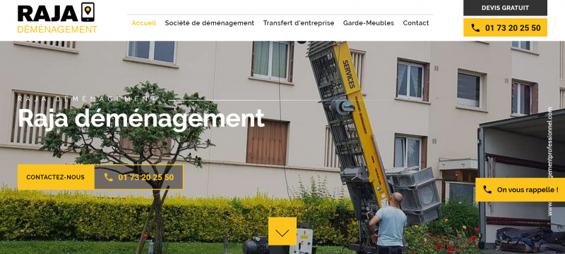 Création d'un site Internet pour RAJA Déménagement, une société de déménagement pour professionnels à Paris