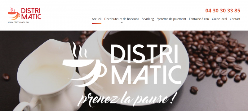 Création d'un site Internet pour Distri Matic, spécialisée dans les distributeurs automatiques à Salon-de-Provence