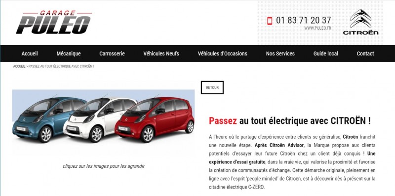 Création de site internet pour un garage auto agrée Citroën à Savigny-sur-Orge (91) - Garage Puleo
