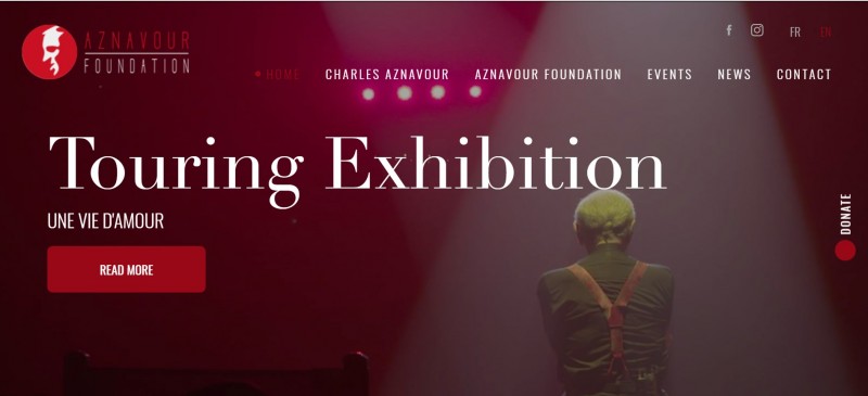 Création de site Internet en anglais pour une oeuvre caritative, la Fondation Charles Aznavour