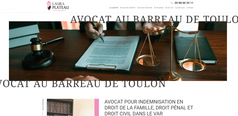 Création de site internet pour l'avocate Laura Plateau à Toulon 