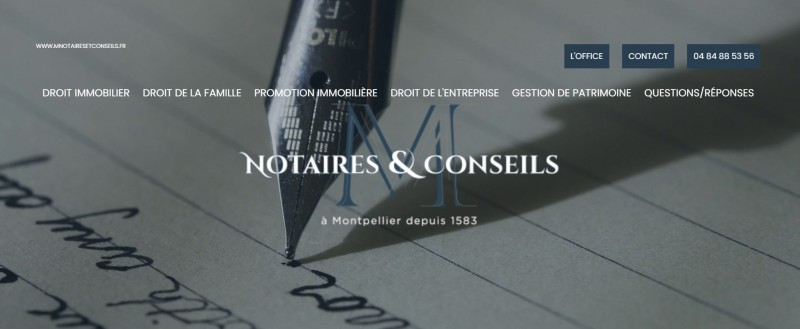 Création de site pour un office notarial à Montpellier - M Notaires 