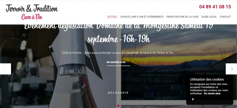 Création de site web pour un bar et cave à vin Chateauneuf les Martigues - Terroir et Tradition